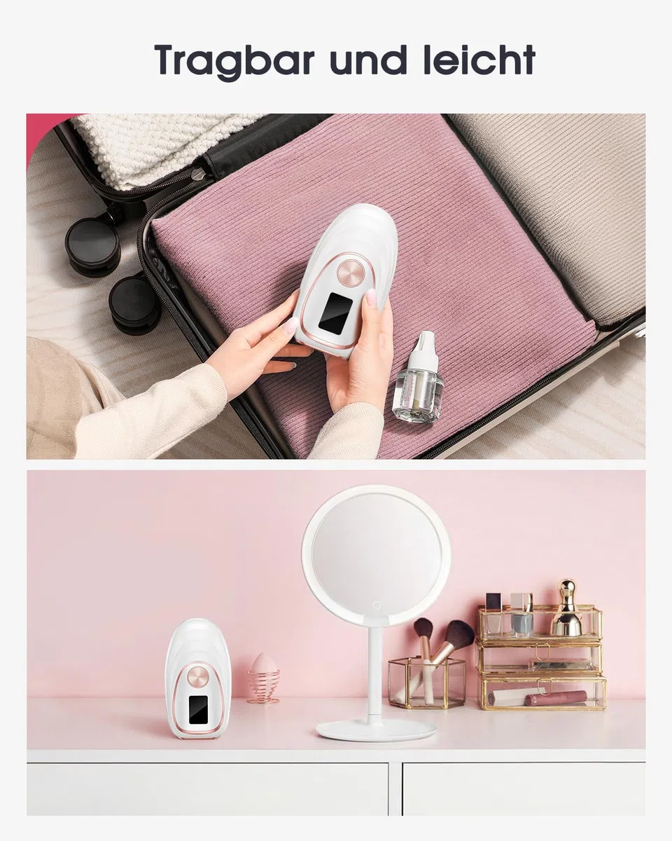 Depiladora de Luz Pulsada IPL con Función de Enfriamiento, 999,900 Flashes, 5 Nivel de Energía, Depiladora Láser Indolora para Mujeres, Hombres, Rostro, Axilas, Piernas y Cuerpo Bilanco