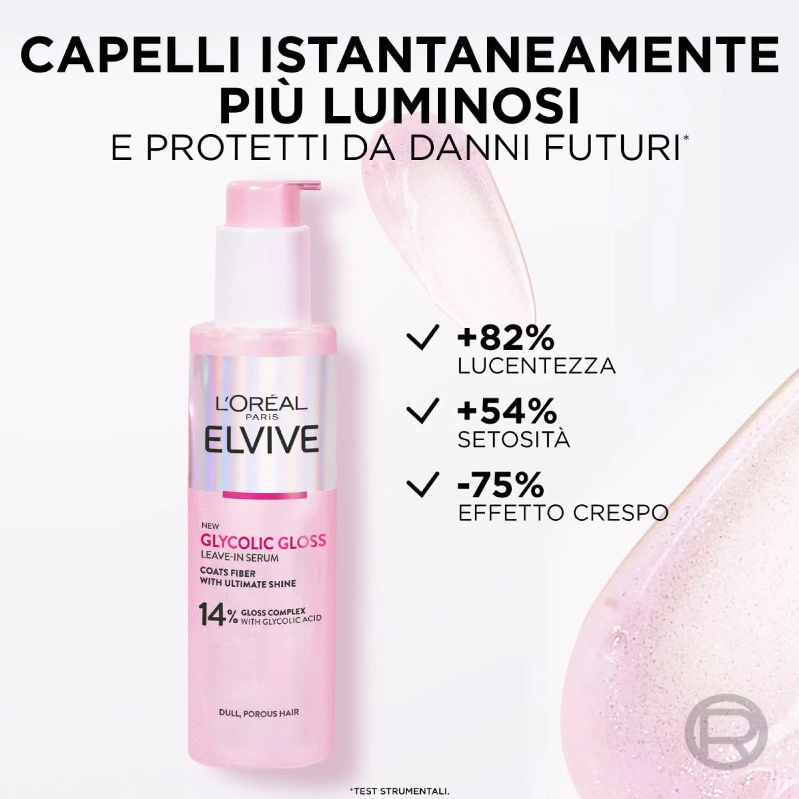 L'Oréal Paris Elvive Glycolic Gloss Acondicionador 150ml + Champú 200ml + Suero Sin Enjuague 150ml + Tratamiento de Laminación de 5 Minutos 200ml para Cabello Opaco y Poroso - 4 Botellas