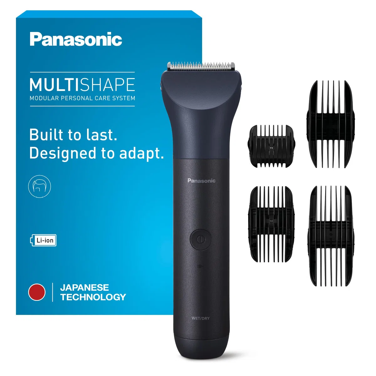 Panasonic ER-CKL3-A301 MULTISHAPE [Sistema de Cuidado Personal] Cortadora De Cabello, Unidad Principal y Cabezal De Cabello, 15 Configuraciones Longitud, 4 Accesorios, Batería Iones De Litio, Negro