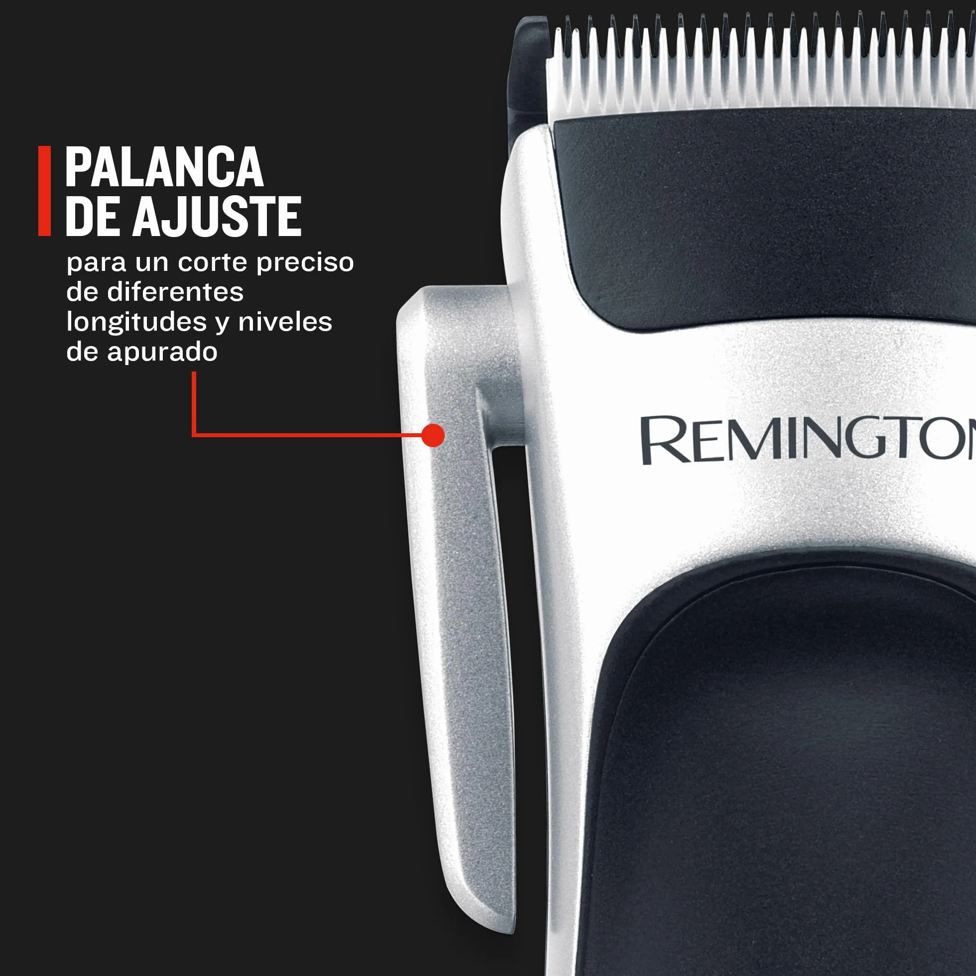 Remington Máquina de Cortar Pelo Stylist, Cortapelos con Cable e Inalámbrico, Cuchillas de Cerámica Avanzada, 8 Peines, 40 min Autonomía, Palanca Selección Longitud, Maletín y 5 Accesorios - HC363C, unisex.