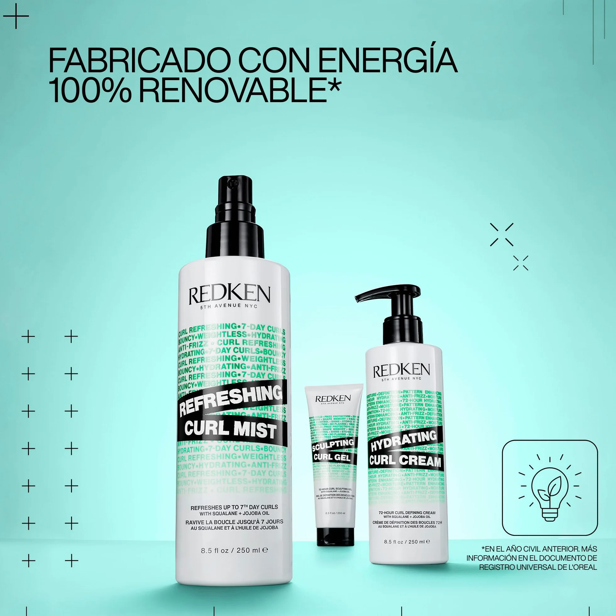 Redken, Gel Fijador de Rizos, Cabello Rizado y Encrespado, Hidrata y Fija los Rizos, Fórmula con Aceite de Jojoba y Escualeno, Hybrid Curl Stylers, 250ml