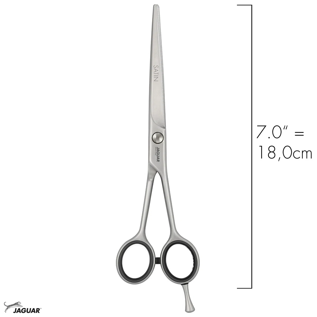 Jaguar 14562 L nea blanca de sat n de 7 pulgadas, 1 paquete (1 x 1 pieza), Negro, estandar | Solinger - Tijeras de peluquería de acero especial Solinger de alta calidad, diseño clásico, mate, fabricadas en Alemania