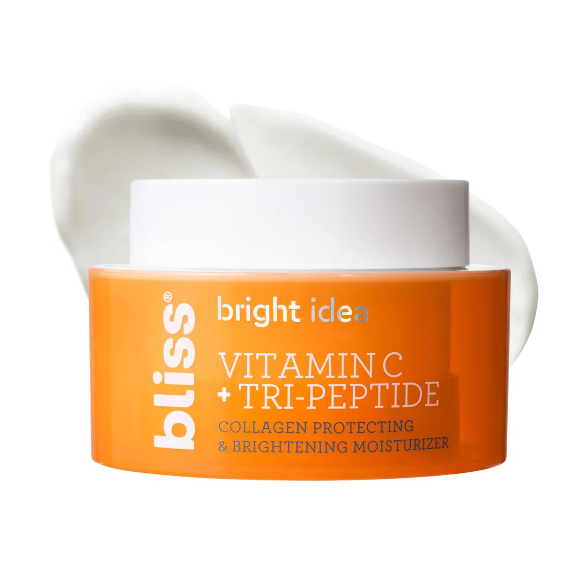 Bliss Crema hidratante iluminadora Tri-Peptide | Vitamina C y escualano | Crema facial hidratante antienvejecimiento para una piel radiante | Vegana y libre de crueldad animal, 1,7 fl oz
