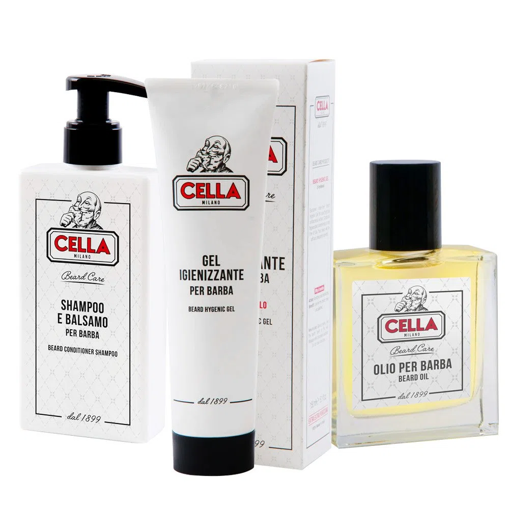 Kit de cuidado de barba The Goodfellas' Smile. Champú, aceite y gel de limpieza. Made in Italy desde 1899
