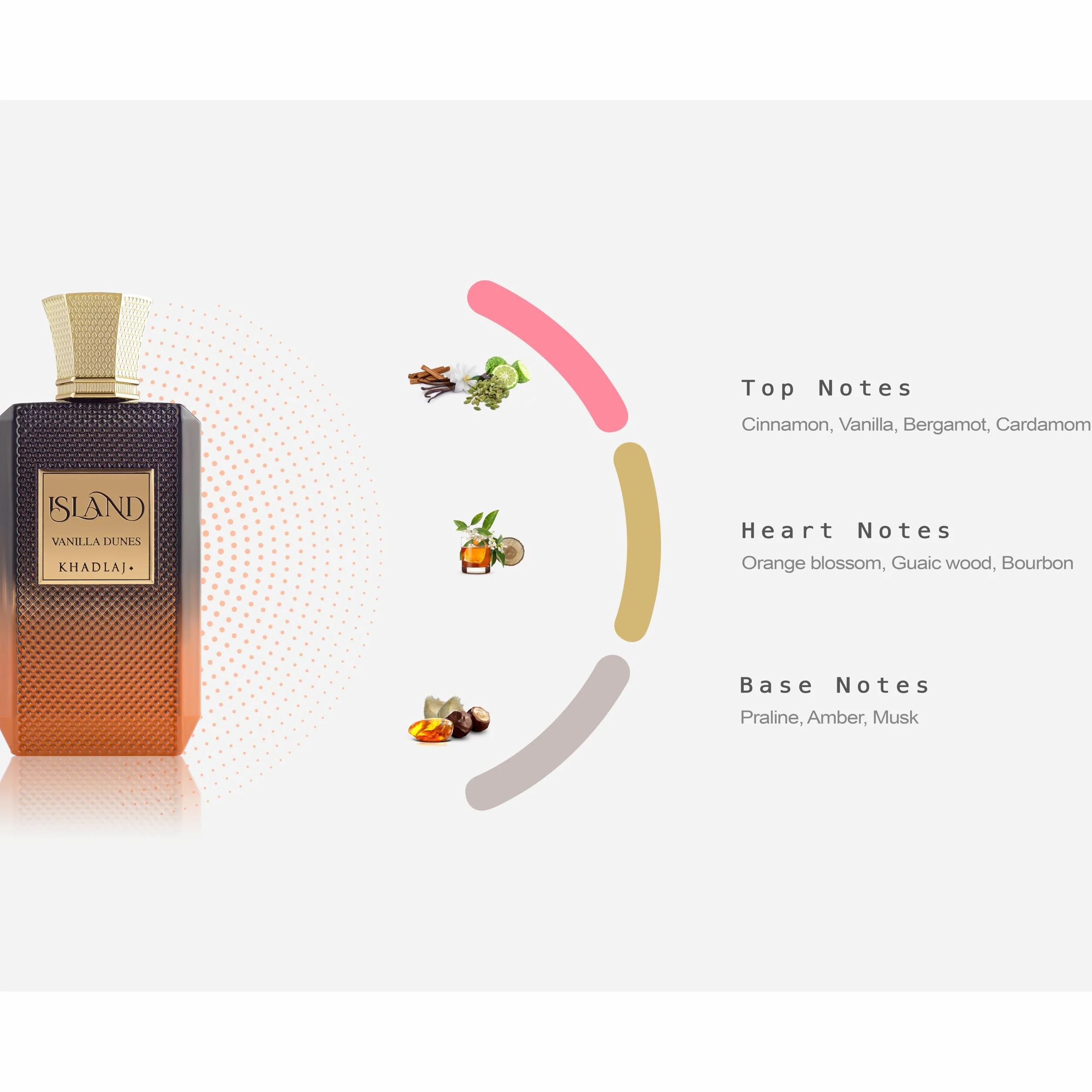 KHADLAJ PERFUMES Extracto de perfume Khadlaj Island Vanilla Dunes Spray 100 ml Perfume Vainilla Bourbon Caliente y Especiado