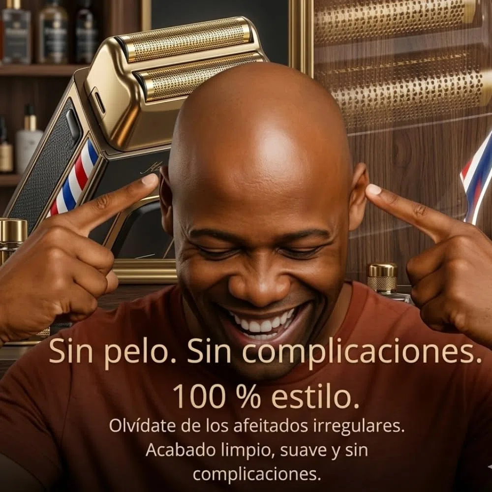 TRU BARBER Evolution – Afeitadora eléctrica profesional hombre 9000 rpm con lámina de titanio, ideal para barba, cabello y cabeza calva, batería larga duración recargable USB
