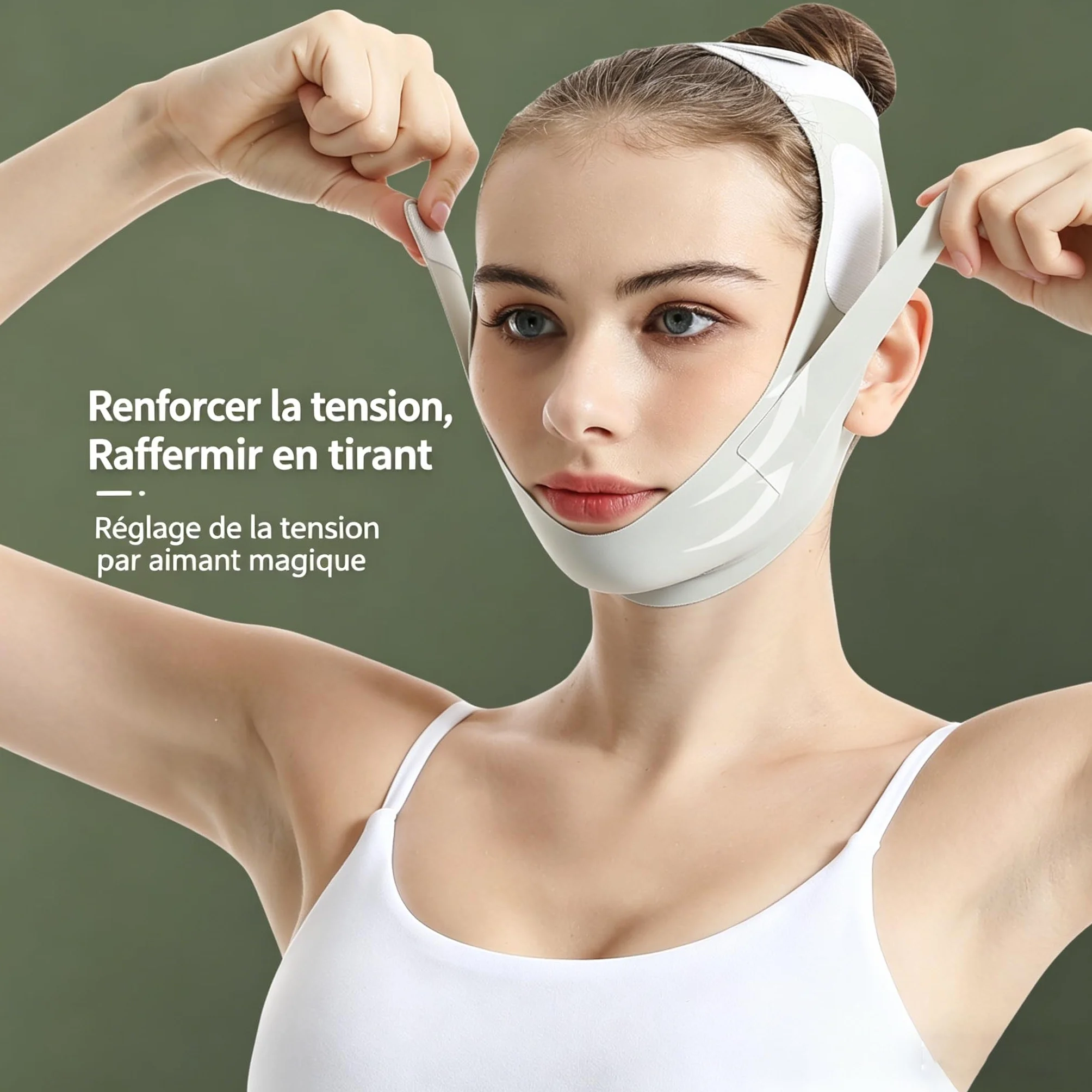 Banda Moldeadora de Colágeno CaraDura Cinta de levantamiento facial transpirable y reutilizable, correa de barbilla para adelgazar y lipocompresión