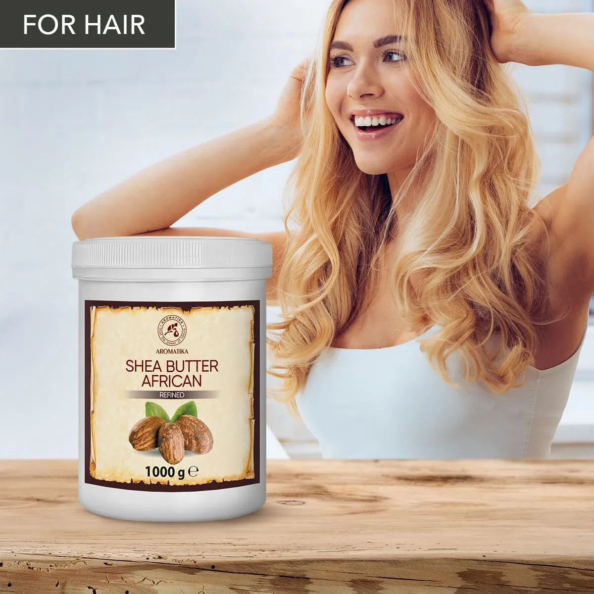 Manteca de Karité 1000g - Shea Butter - Puro y Natural Butyrospermum Parkii - Hidratante Corporal - Aceite para Cabello - Piel - Uñas - Labios - Cuidado Facial