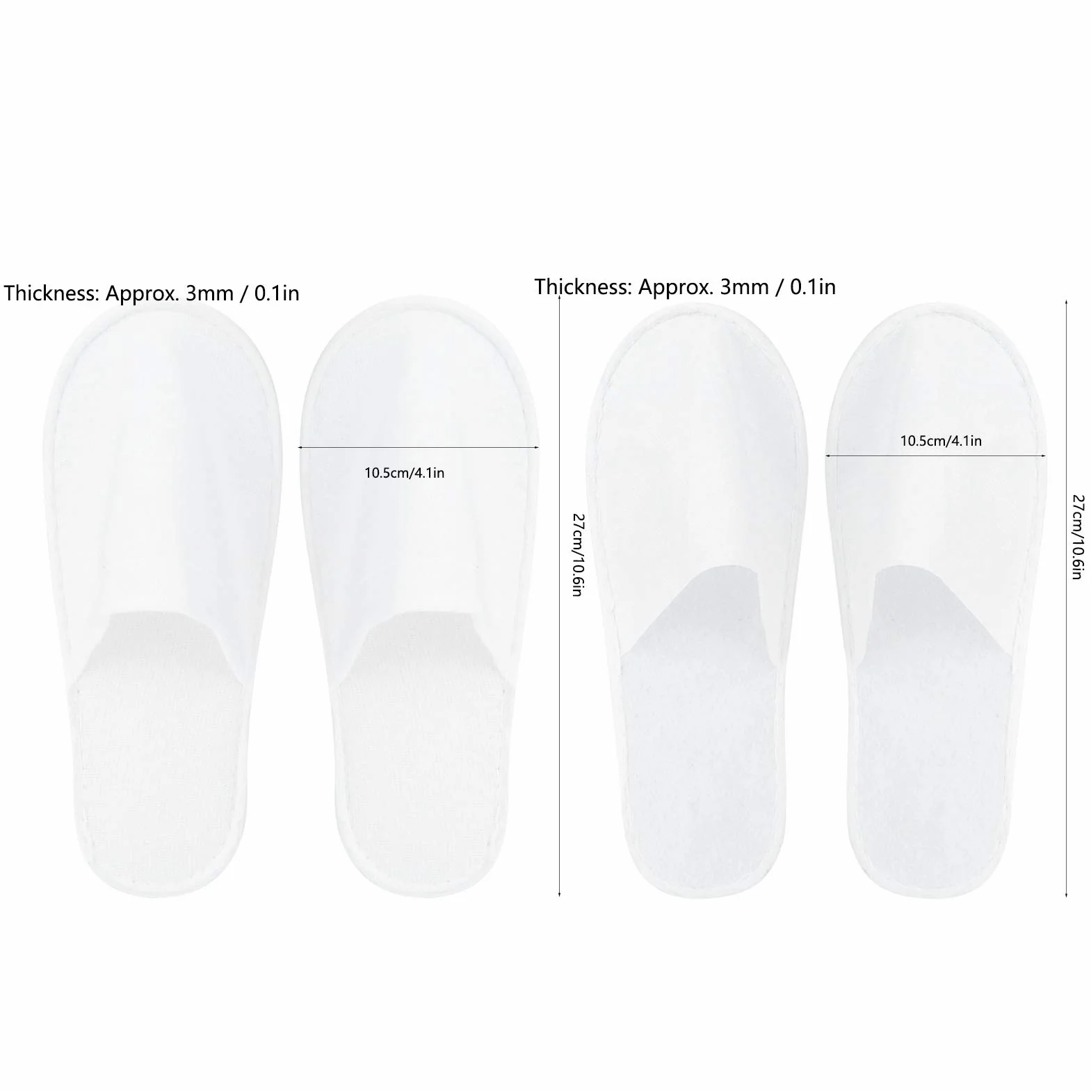 50 Pares de Pantuflas Desechables Antideslizantes Unisex Portátiles para Invitados de Casa, Hotel, SPA, Fiesta (M)