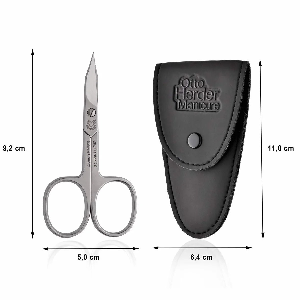 Otto Herder – Tijeras de uñas combinadas extra afiladas para piel y uñas inoxidables en estuche – Tijeras para uñas gruesas y cutículas sobresalientes