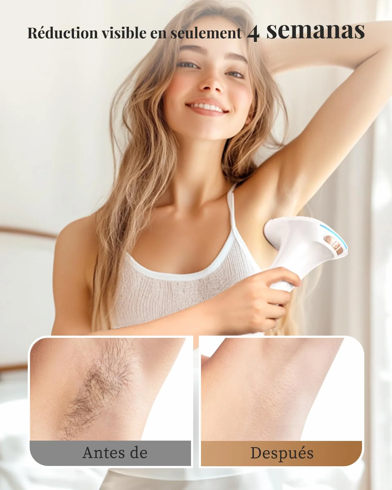Depiladora Láser IPL Sin Dolor para Mujeres y Hombres, Ideal para Rostro, Bikini y Cuerpo
