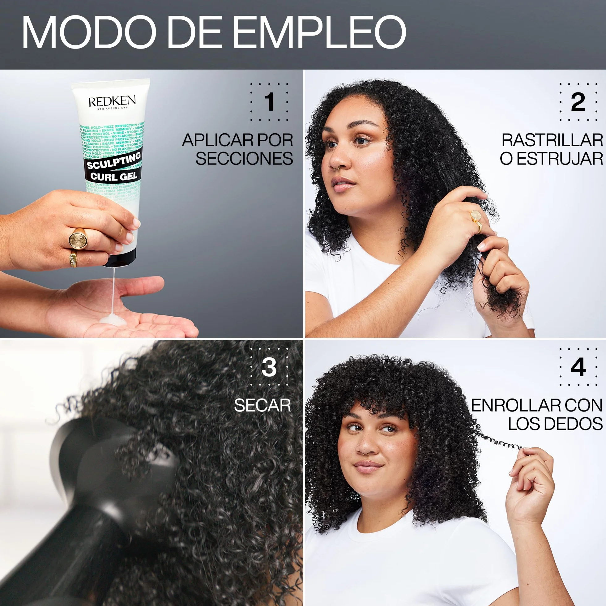 Redken, Gel Fijador de Rizos, Cabello Rizado y Encrespado, Hidrata y Fija los Rizos, Fórmula con Aceite de Jojoba y Escualeno, Hybrid Curl Stylers, 250ml
