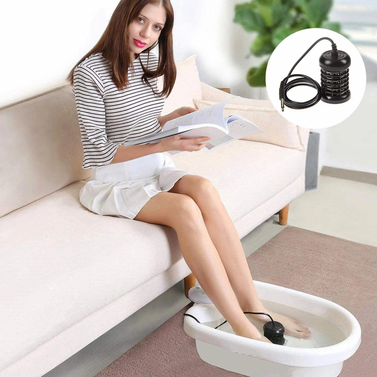 Ionic Detox Foot Bath Arrays Redondo Bobinas de acero inoxidable de reemplazo de matrices redondas para desintoxicación iónica Foot SPA Cleanse Machine (negro)