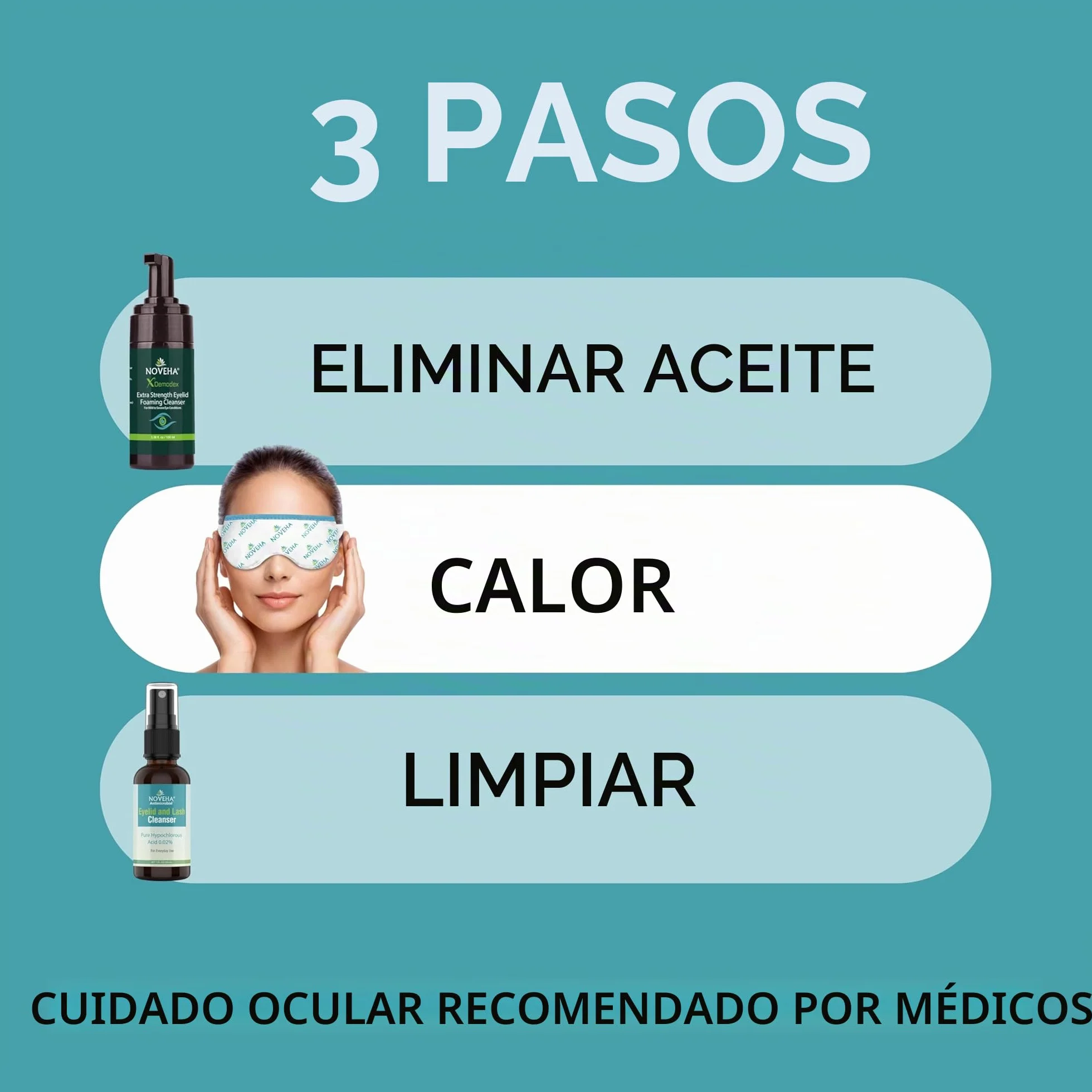 NOVEHA Demodex - Limpiador espumoso extra fuerte, con extracto de aceite de árbol de té, 100 ml
