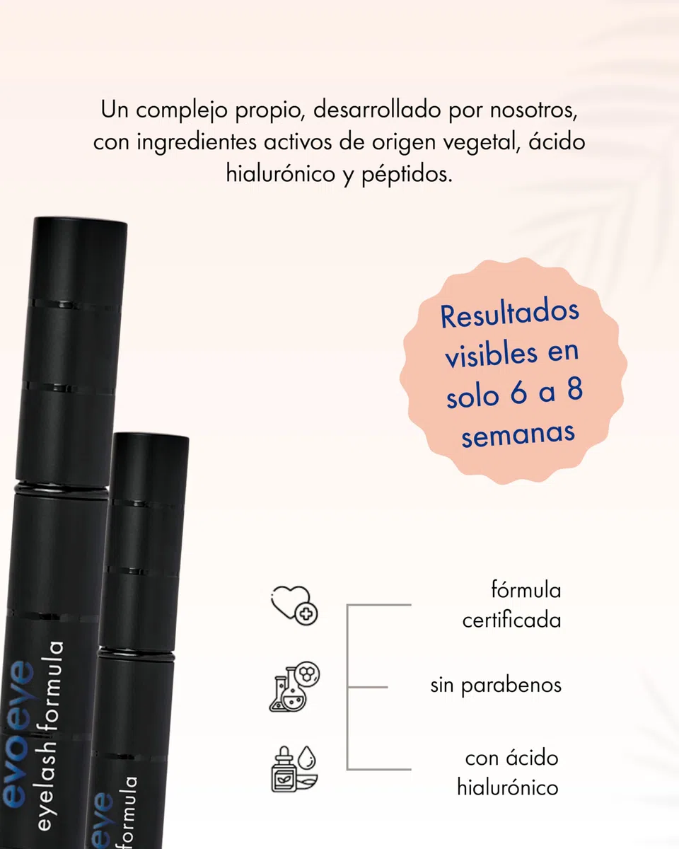 Set Ventaja evoeye Eyelash Formula 2.0 – 3 ml + 1 ml | Sérum de pestañas con booster natural para pestañas más largas y densas en 6–8 semanas | Lash Serum