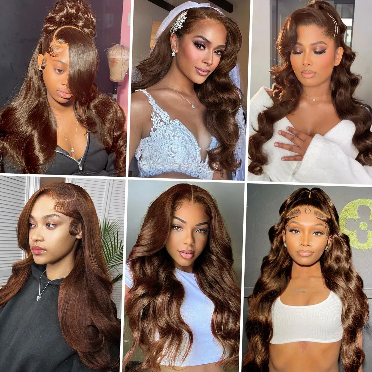 Pelucas Mujer Pelo Natural Humano Chocolate Brown 13x6 HD Lace Front Human Hair Wig Body Wave Glueless Peluca Cabello Humano Natural Marrón Chocolate Pegamento Peluca For Black Women 14 Pulgadas