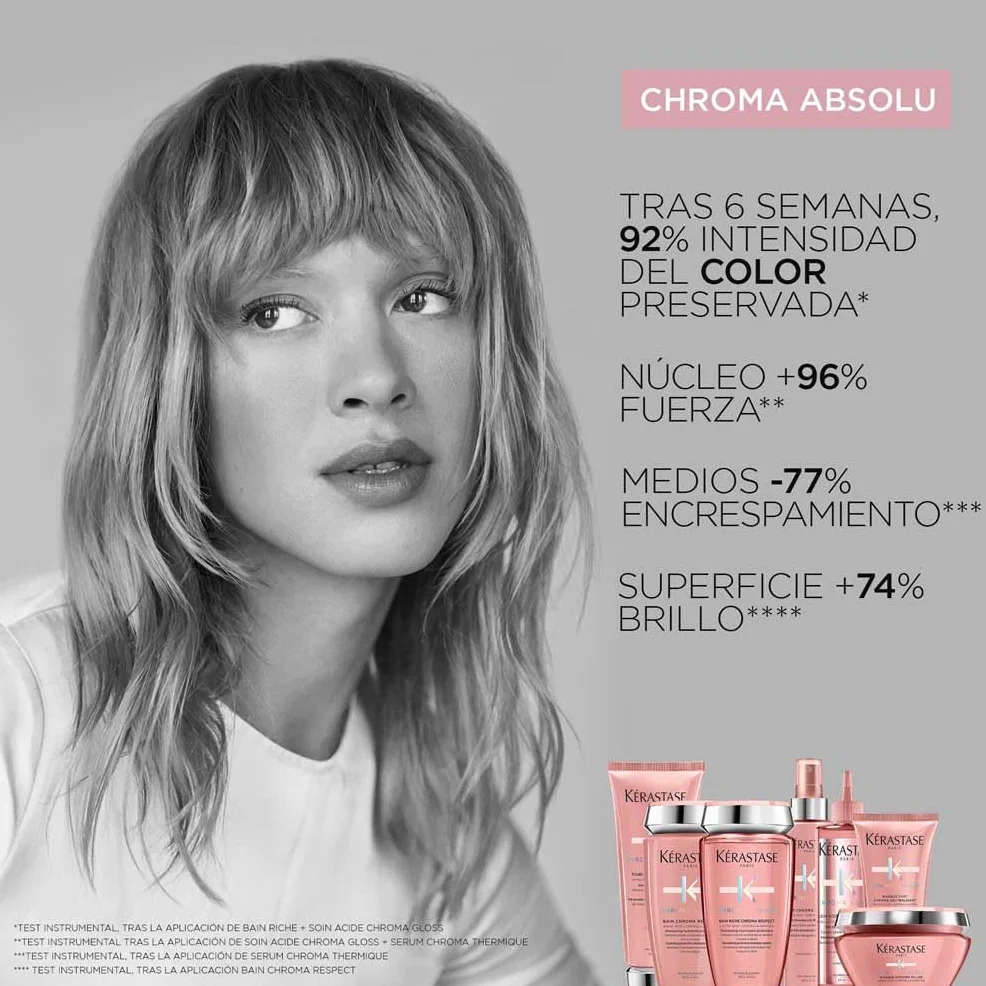 Kérastase Chroma Absolu, Sérum Capilar Antiencrespamiento, Protector Térmico Sin Aclarado, Para Pelo Coloreado Sensibilizado y/o Dañado, Sérum Chroma Thermique, 150 ml