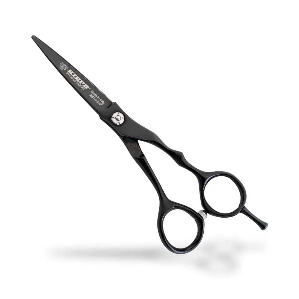 Kiepe 2814 Monster Cut Tijera profesional de corte 5,5 pulgadas – Tijera ergonómica con filo Convex Razor y recubrimiento de titanio negro, Made in Italy