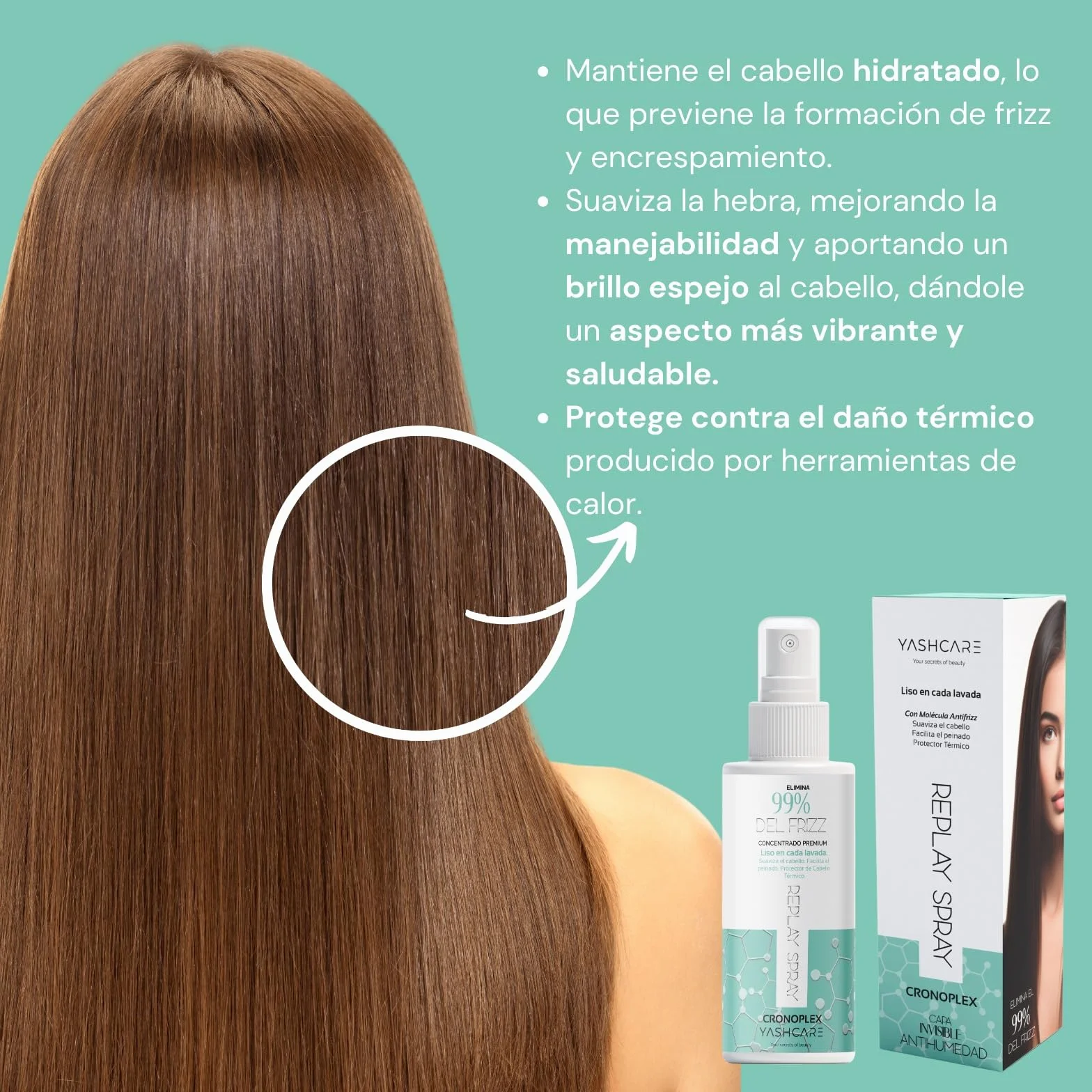 Spray anti frizz pelo 125ml Protector Repelente Agua Cabello termico alisado antiencrespamiento hidratante