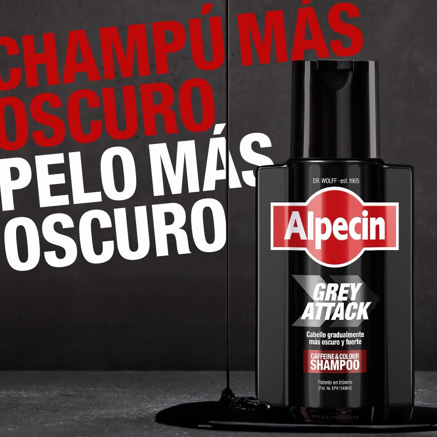 Alpecin Grey Attack Caffeine & Colour Shampoo for Men 2x 200ml | Cabello gradualmente más oscuro y fuerte | Efecto de color controlado y de aspecto natural con menos canas