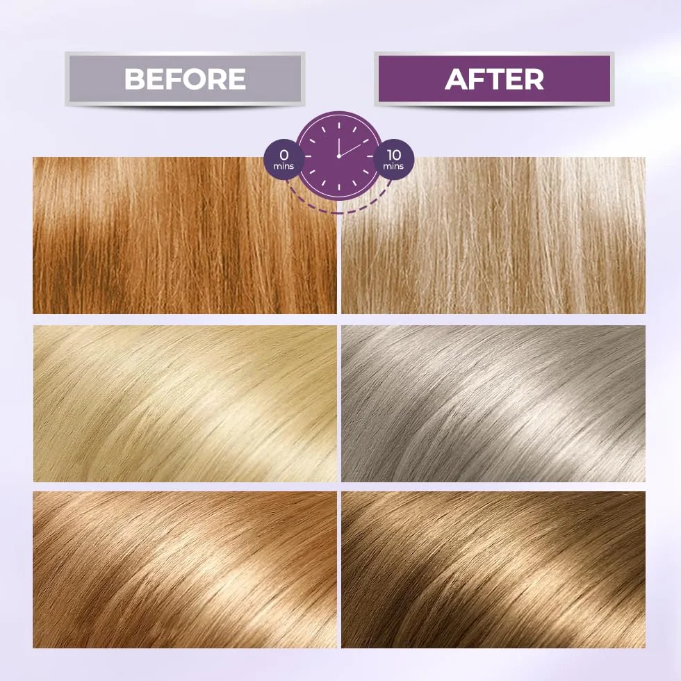 Karseell Mascarilla Pelo Violeta, Reparación del Cabello Teñido Iluminar el cabello Para Pelo Rubio, Gris, Canas, 500ml