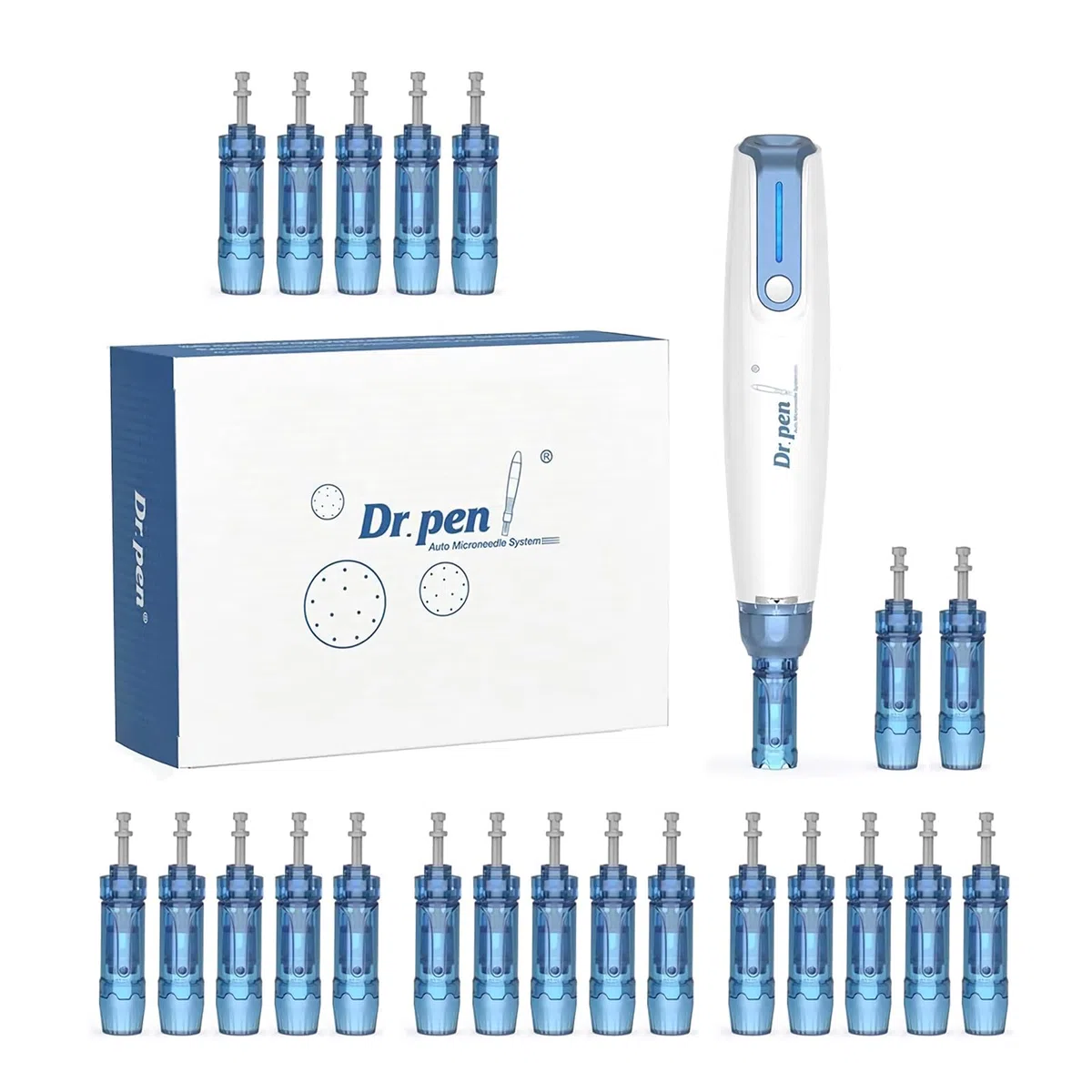 Dr.pen Ultima A9 Derma-Pen Microneedling Pen Inalámbrica y Profesional con 22 Cartuchos de Repuesto - Máquina de Microagujas Ajustable para el Cuidado de la Piel