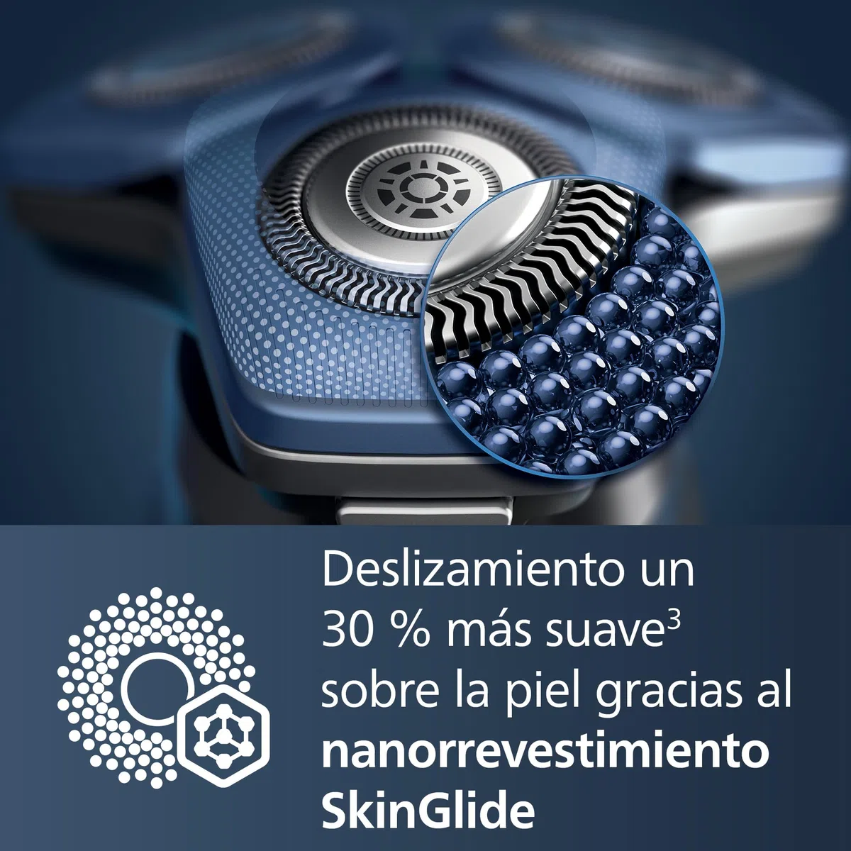Philips Serie 7000 Afeitadora Eléctrica Hombre, Máquina de Afeitar Barba con Recortadora, 60min de uso, En Seco y Húmedo, Recargable, Centro de Limpieza, Base Carga, 4 Cartuchos, S7885/63, Azul