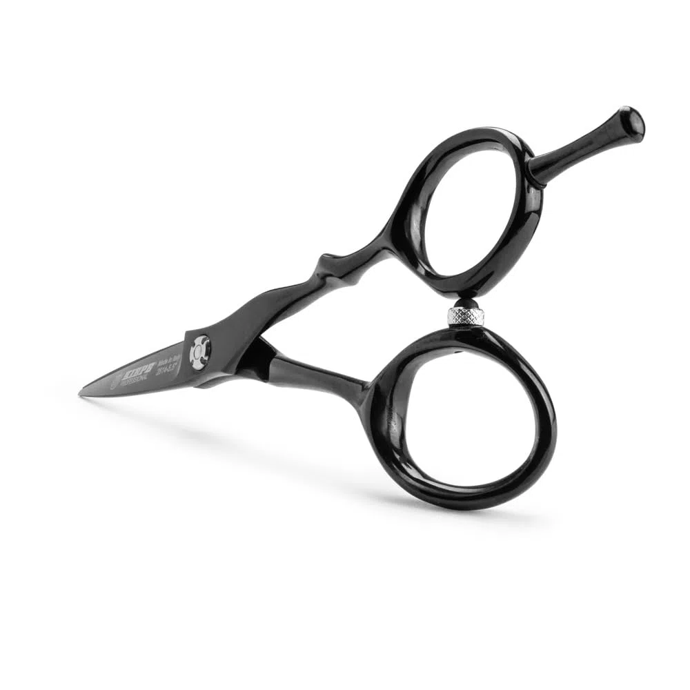 Kiepe 2814 Monster Cut Tijera profesional de corte 5,5 pulgadas – Tijera ergonómica con filo Convex Razor y recubrimiento de titanio negro, Made in Italy