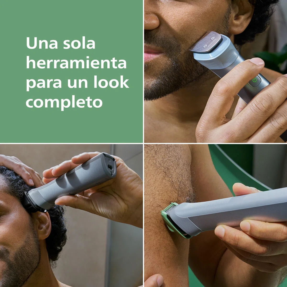 Philips Recortadora todo en uno de 11 en 1 Serie 5000 - Afeitadora y cortapelos hombre para rostro, cabeza y cuerpo, cuchillas de acero autoafilables, 17 longitudes, recargable, MG5951/15