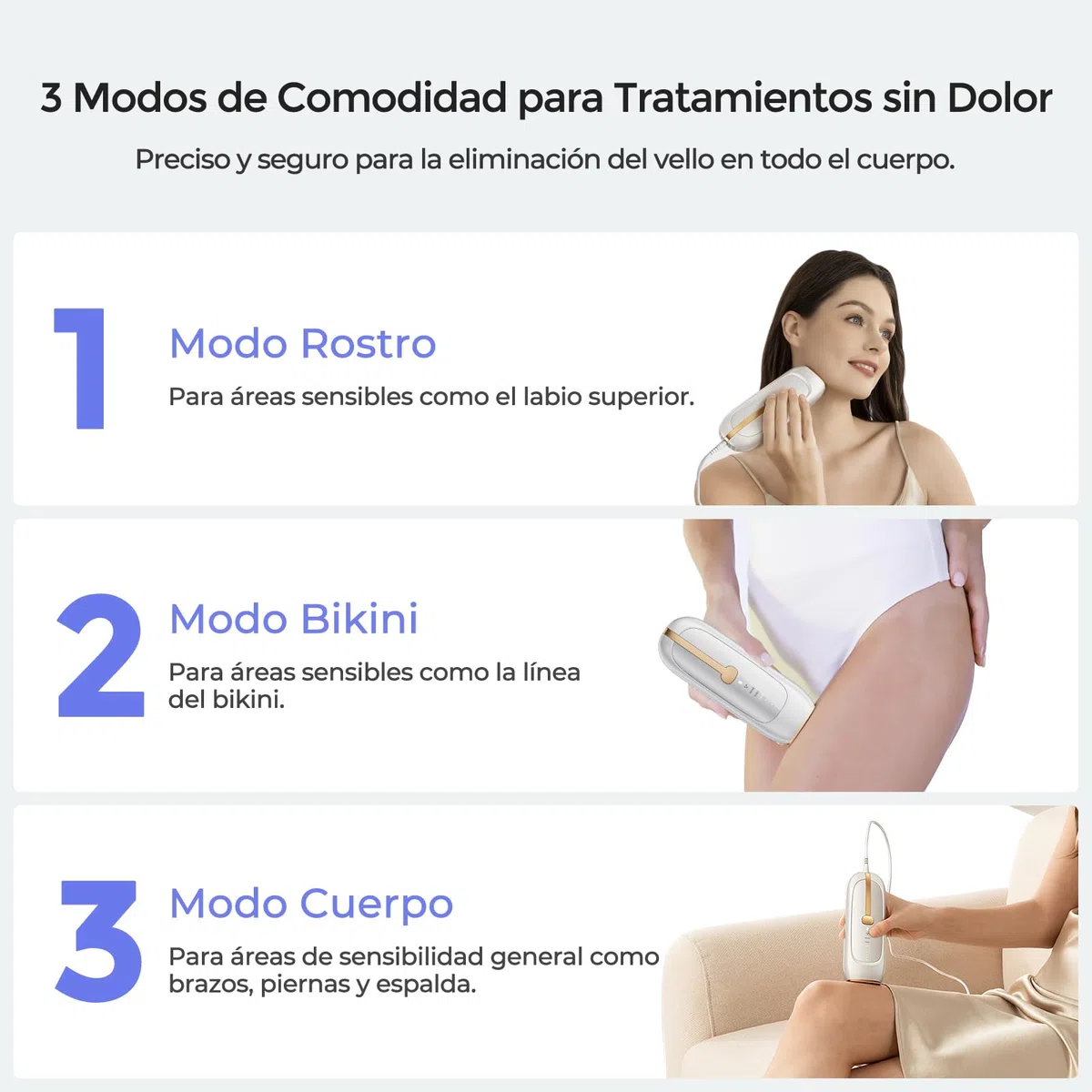 Depiladora Luz Pulsada para Mujeres y Hombres, Indolora Sapphire Depiladora Laser, Alternativa a la Depilación en Salón, Enfriamiento Efecto Hielo, Resultados Duraderos, para Cara, Cuerpo, Bikini