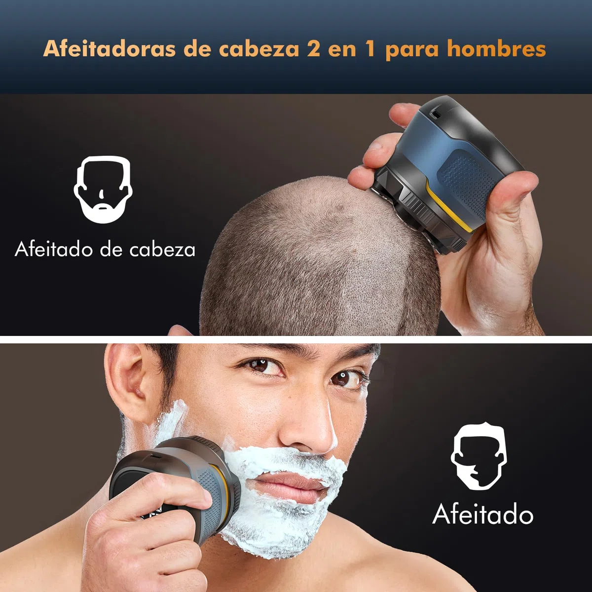 Afeitadora Cabeza Hombre, IPX7 Impermeable Maquina Afeitar Cabeza para Calvo, 6D Cabezales Magnéticos Maquinilla Afeitadora electrica hombre en Seco y Húmedo con Pantalla LED, USB-C