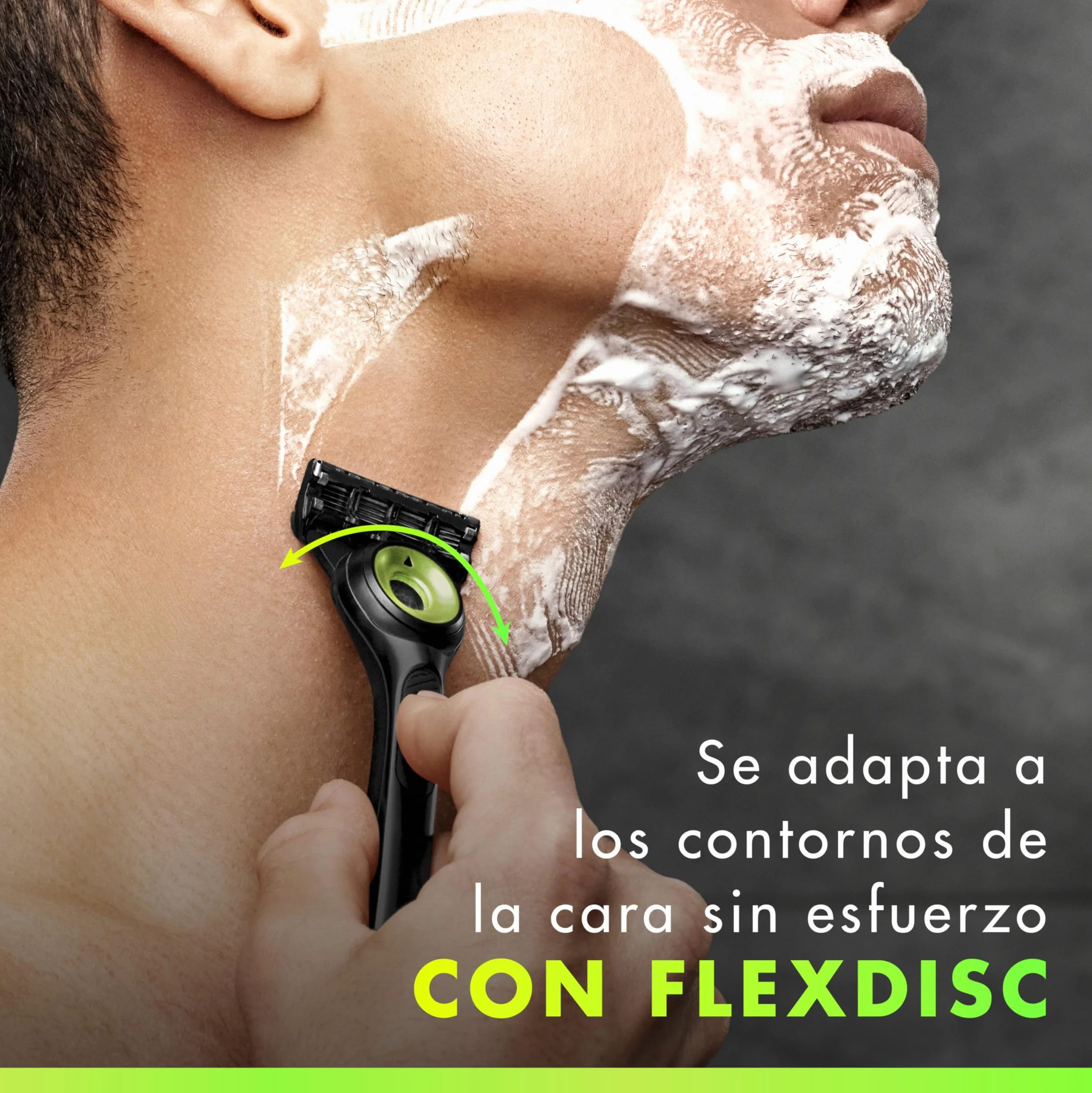 GilletteLabs Maquinilla de Afeitar Neon Night Edition con Recambios, 1 Mango de Metal con Barra Exfoliante Integrada, 8 Cuchillas con Banda Lubricante, 1 Soporte Magnético