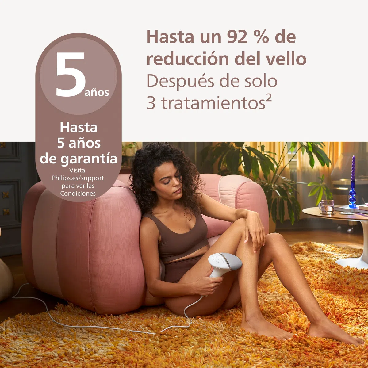 Philips Lumea serie 8000, dispositivo de depilación IPL, alternativa al láser, SenseIQ, 3 accesorios para cuerpo, cara y zonas de precisión, BRI946/00