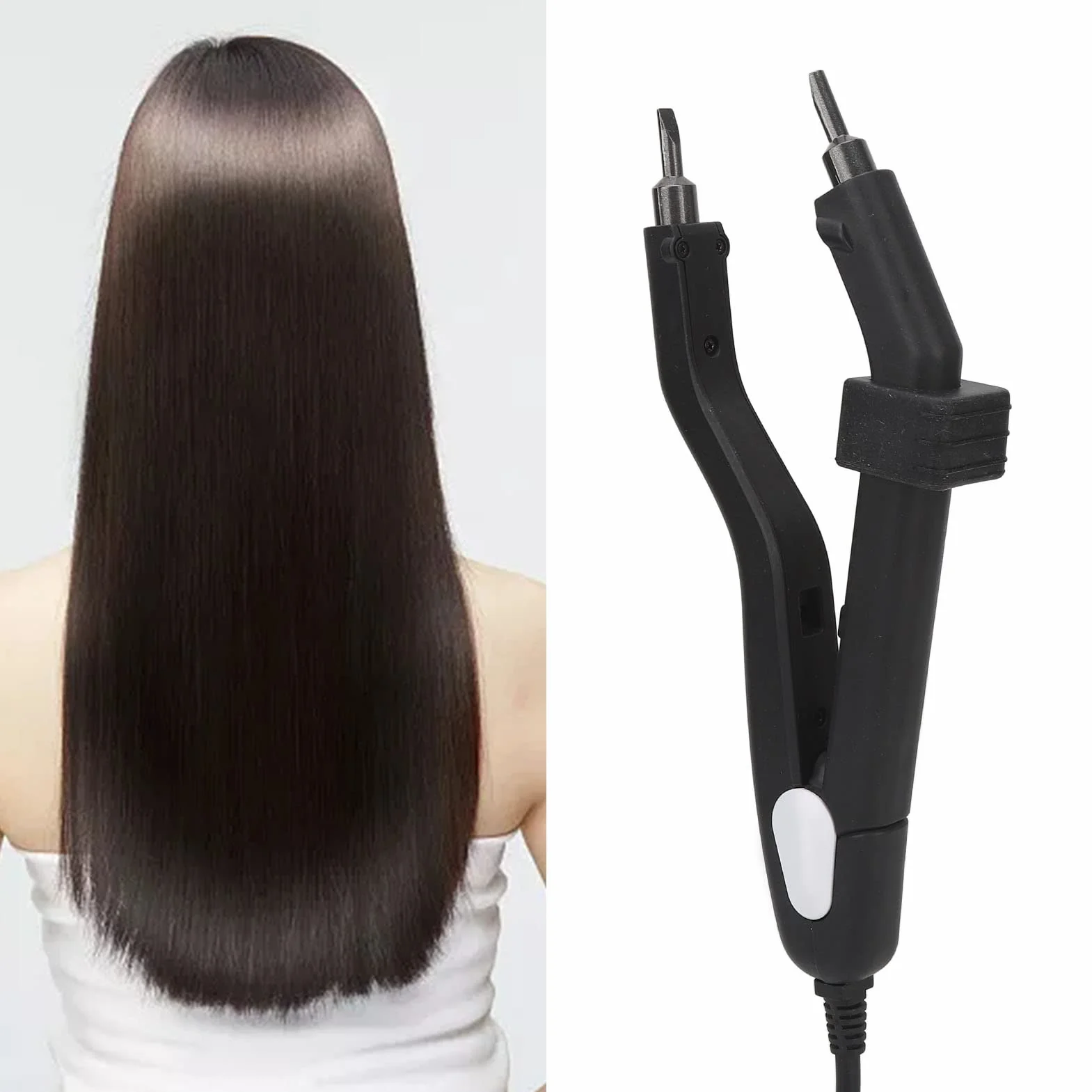 Herramienta para Extensiones de Cabello de Fusión - Plancha de Calor 100-240V Con Conector (Enchufe de la UE)