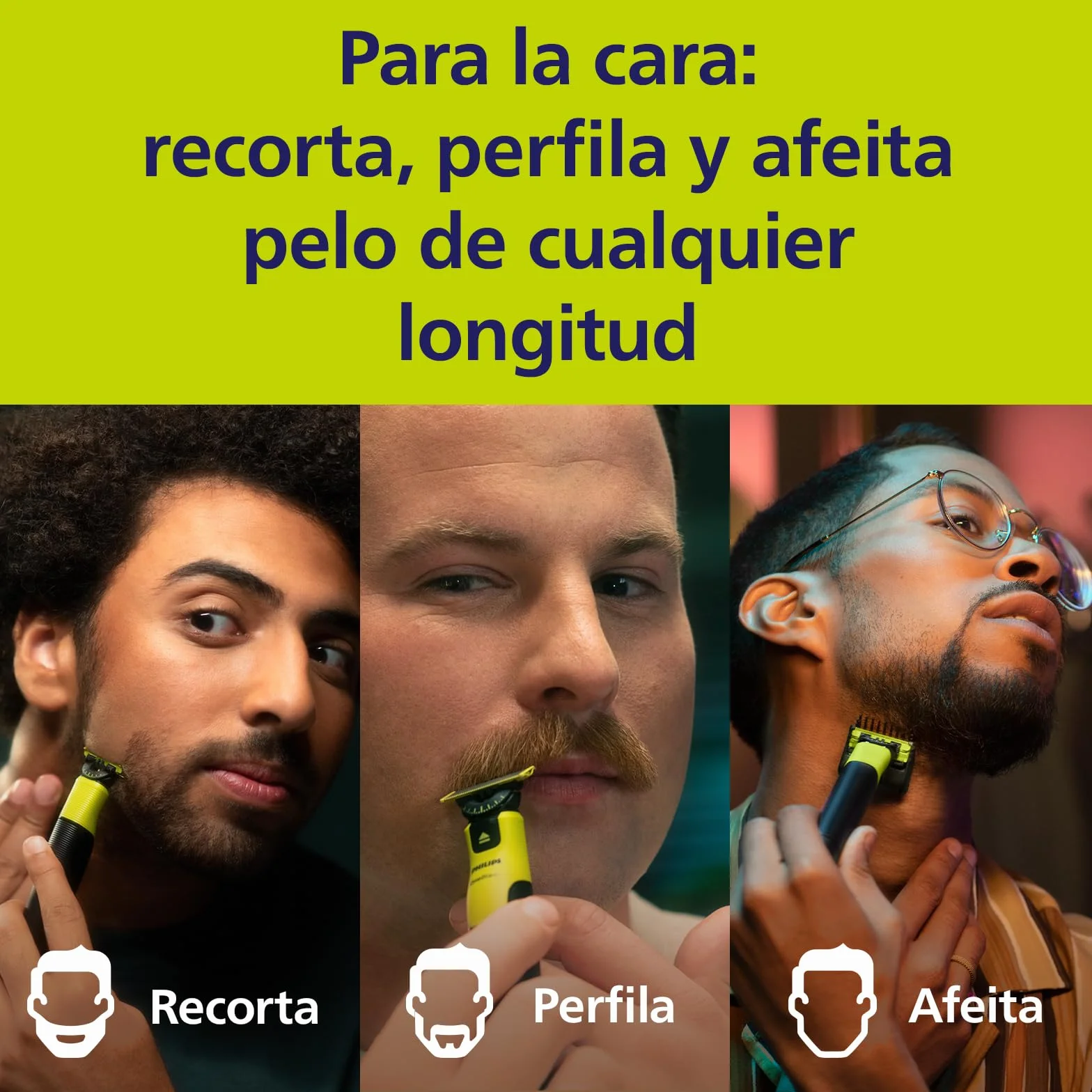 Philips OneBlade Original 360 cuchillas, compatibles con todos los mangos OneBlade y Pro, 3 unidades (modelo QP430/60)