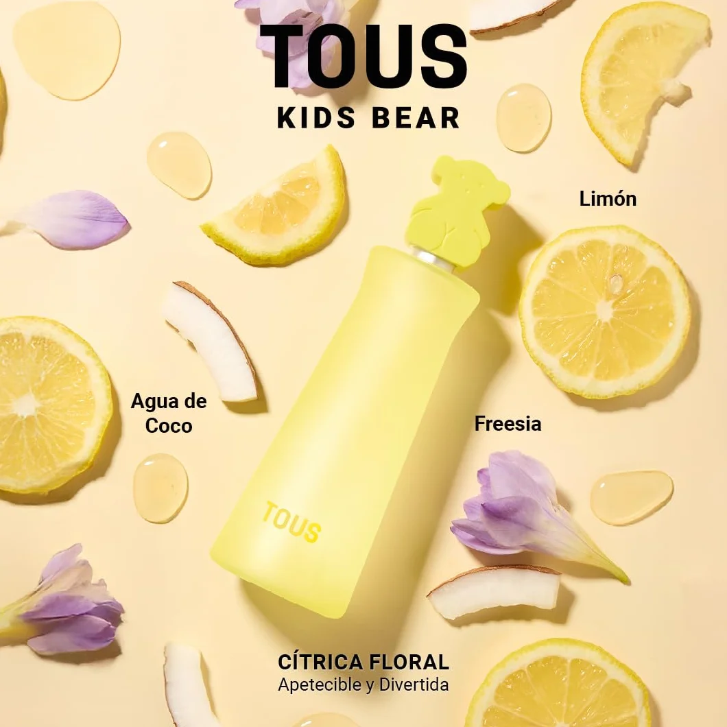 Tous Kids Bear 100 ml, Eau de Toilette para Niños, Aroma Infantil Cítrico Afrutado, con Vaporizador