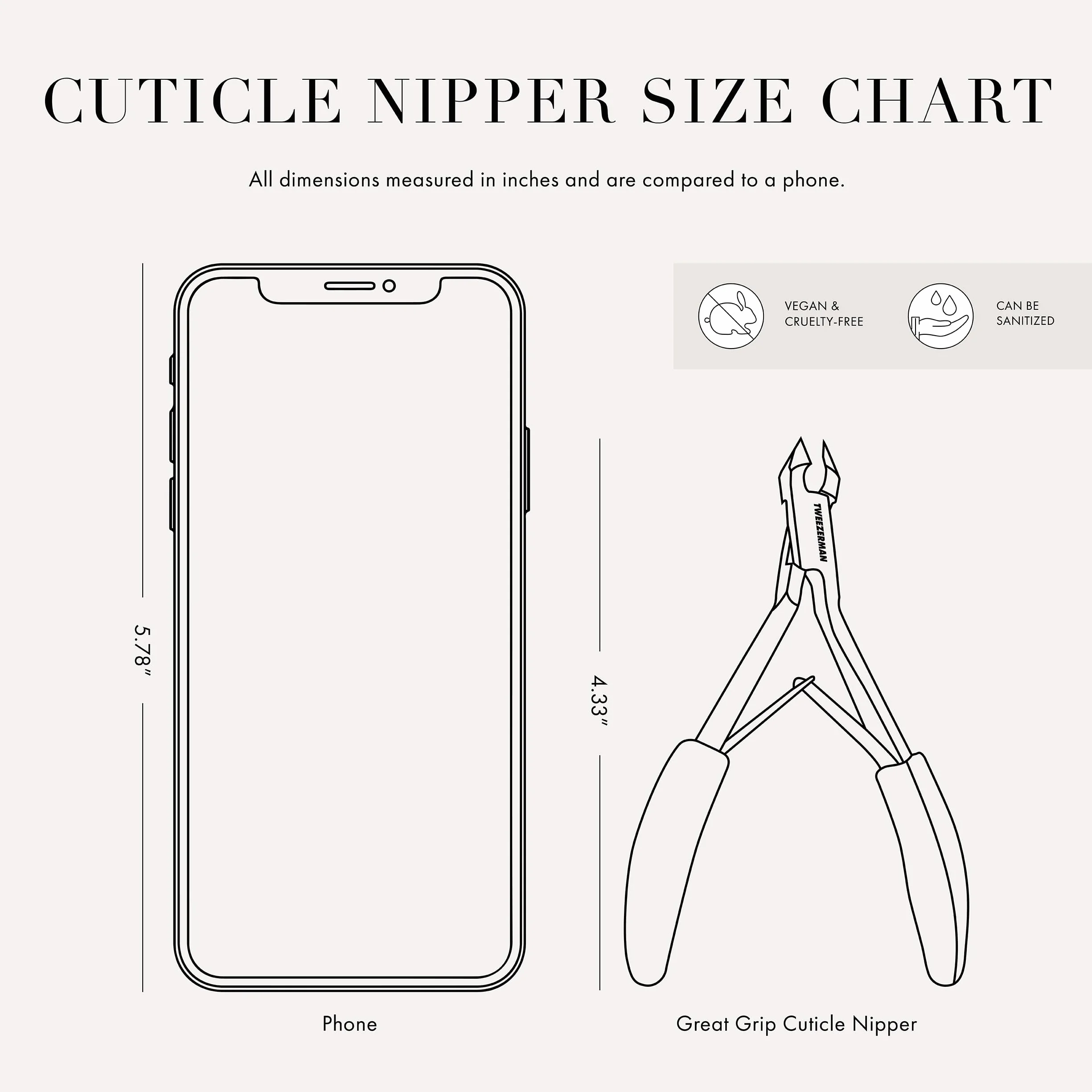 TWEEZERMAN Alicate para cutículas (eliminación precisa de cutículas, diseño ergonómico, hojas afiladas a mano, acero inoxidable)