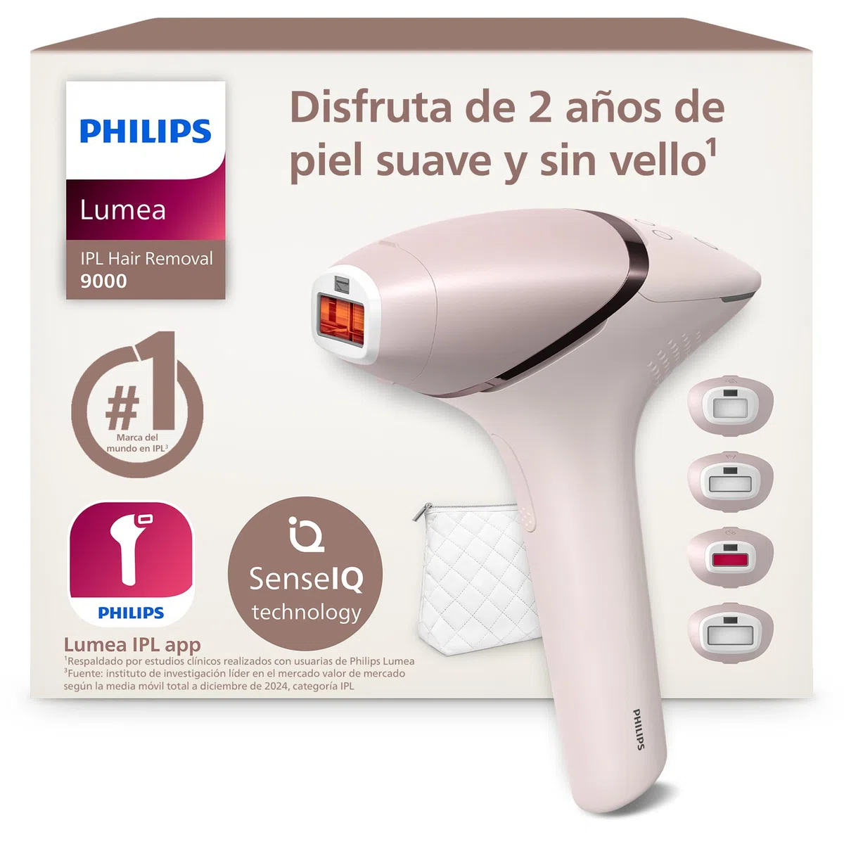 Philips Lumea Serie 9000, Depiladora Luz Pulsada, IPL, Piel Suave Desde Casa, Con Funda, Accesorios para el Cuerpo, Cara, Bikini y Axilas, Sin Cable, Alternativa a Depilación Láser. BRI957/00