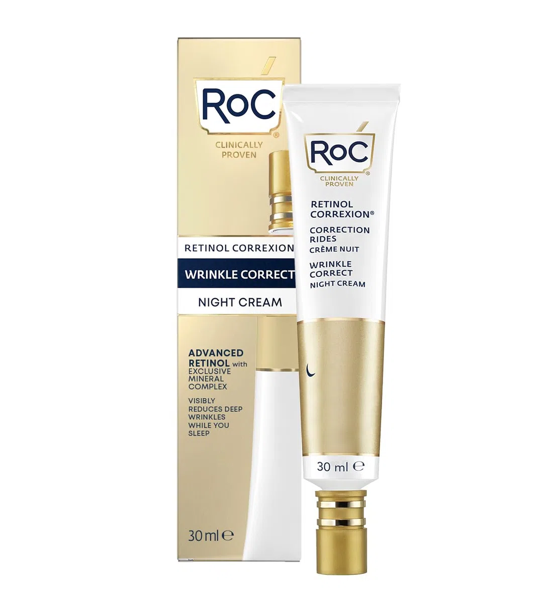 RoC Corrección de Retinol Wrinkle Corrext Crema de Noche, 30 ml