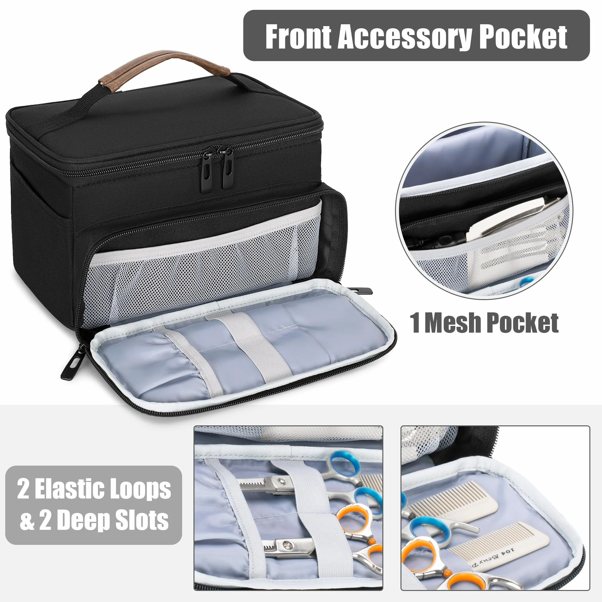 CURMIO Estuche Portátil para Cortapelos, Bolsa de Almacenaje Compatible con Andis, Hatteker, Oster Maquina Cortar Pelo y Otras Herramientas de Peluquería, Negro