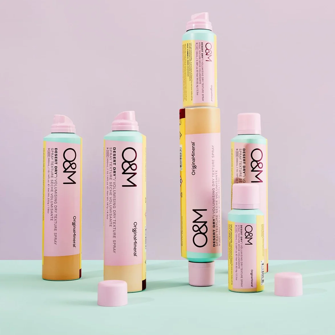 O&M Desert Dry Volumising Dry Texture Spray (300 ml) – Enfoque volumen spray de agarre flexible – Spray texturizante y absorbente de aceite – Sin sulfatos y siliconas – Certificado PETA, vegano