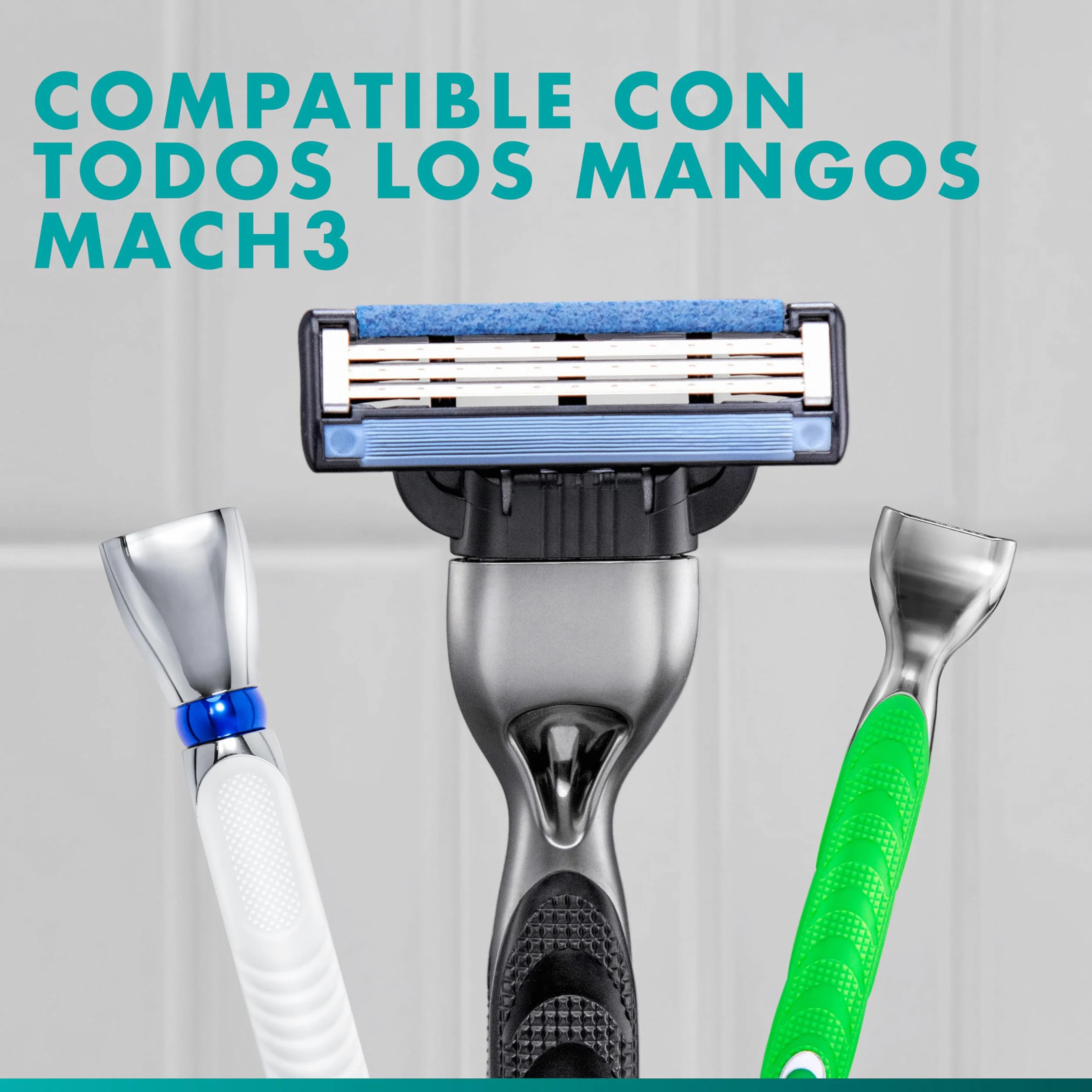 Gillette Mach3 Base Pack de 15 Recambios Para Maquinillas De Afeitar Para Hombre, Cuchillas de Afeitar Con 3 Hojas y Banda Lubricante, Compatible Con Todos Los Mangos Mach3