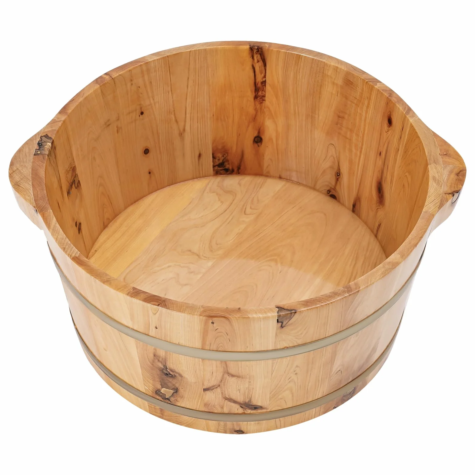 Bañera de pies de madera con almacenamiento de calor, cubo de pie de madera, práctico cubo de pies para pedicura, cubo de sauna para bienestar, spa, sauna, regalo, 36,5 x 18 cm