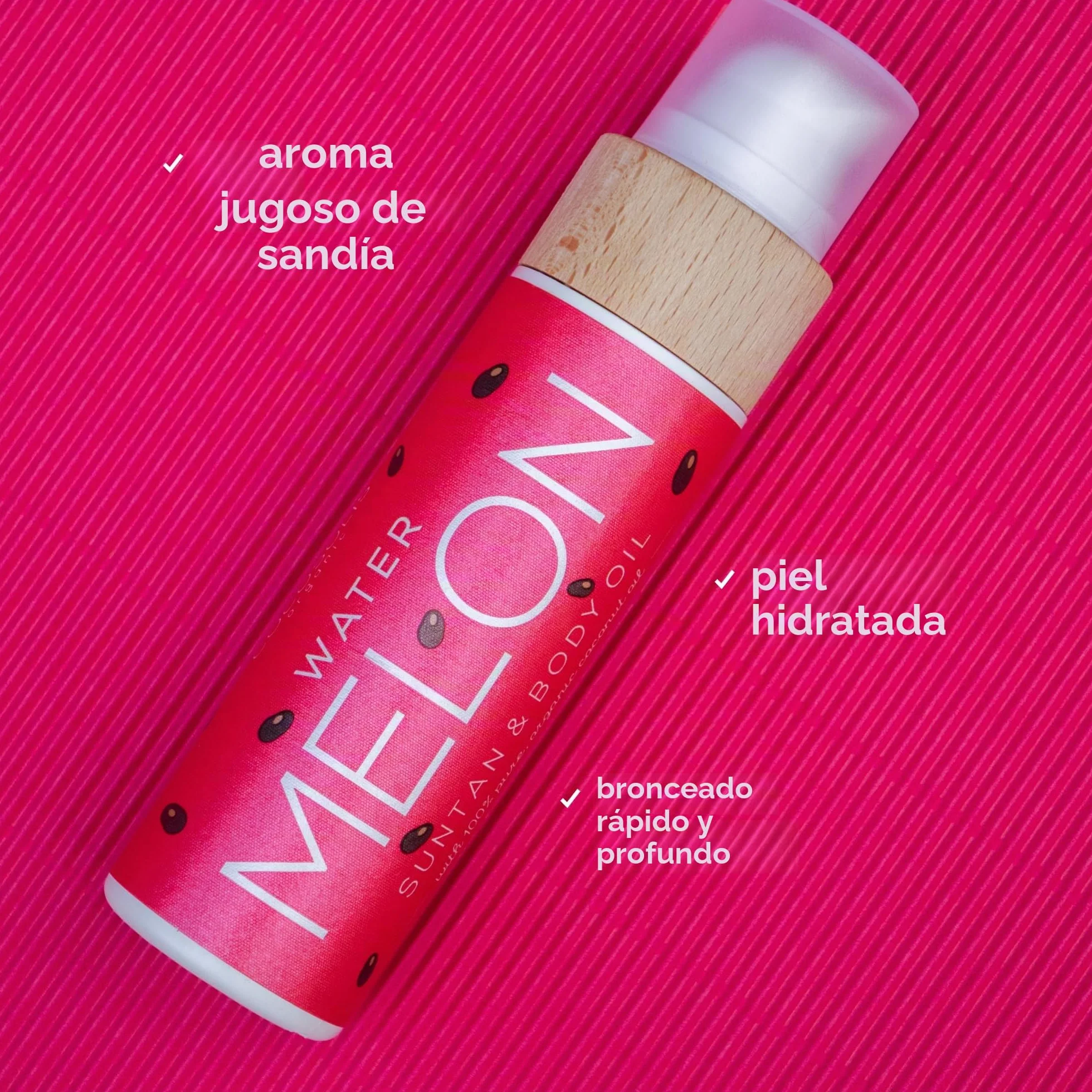 COCOSOLIS Watermelon - Aceite orgánico con vitamina E y aroma de sandía para un bronceado intenso y rápido - Amplificador bronceado