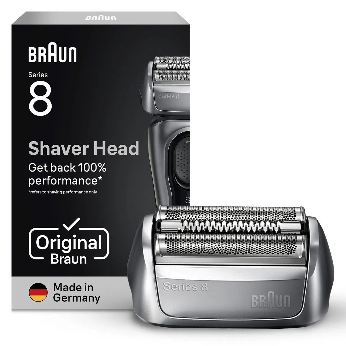 Braun Series 8 Cabezal de Recambio Original para Afeitadora Eléctrica Hombre, Compatible con Las Máquinas de Afeitar Series 8, Fabricado en Alemania, Afeitado Suave Y Preciso, 83M