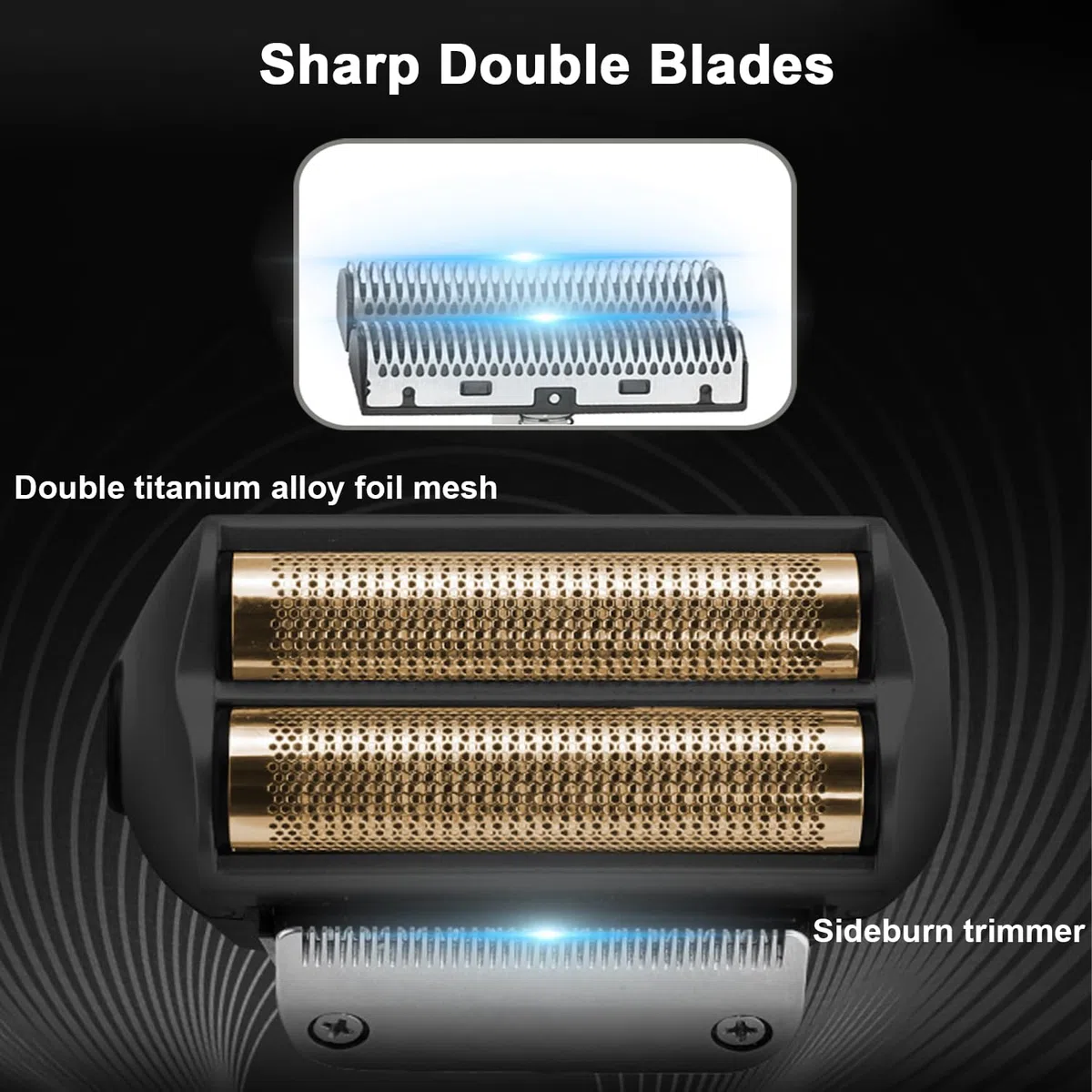 Maquina de Afeitar para Hombre KEMEI, Shaver Barberia Eléctrica con Recortadora, Afeitadora Inalámbrica con Lámina de Titanio y Maleta, KM-2026