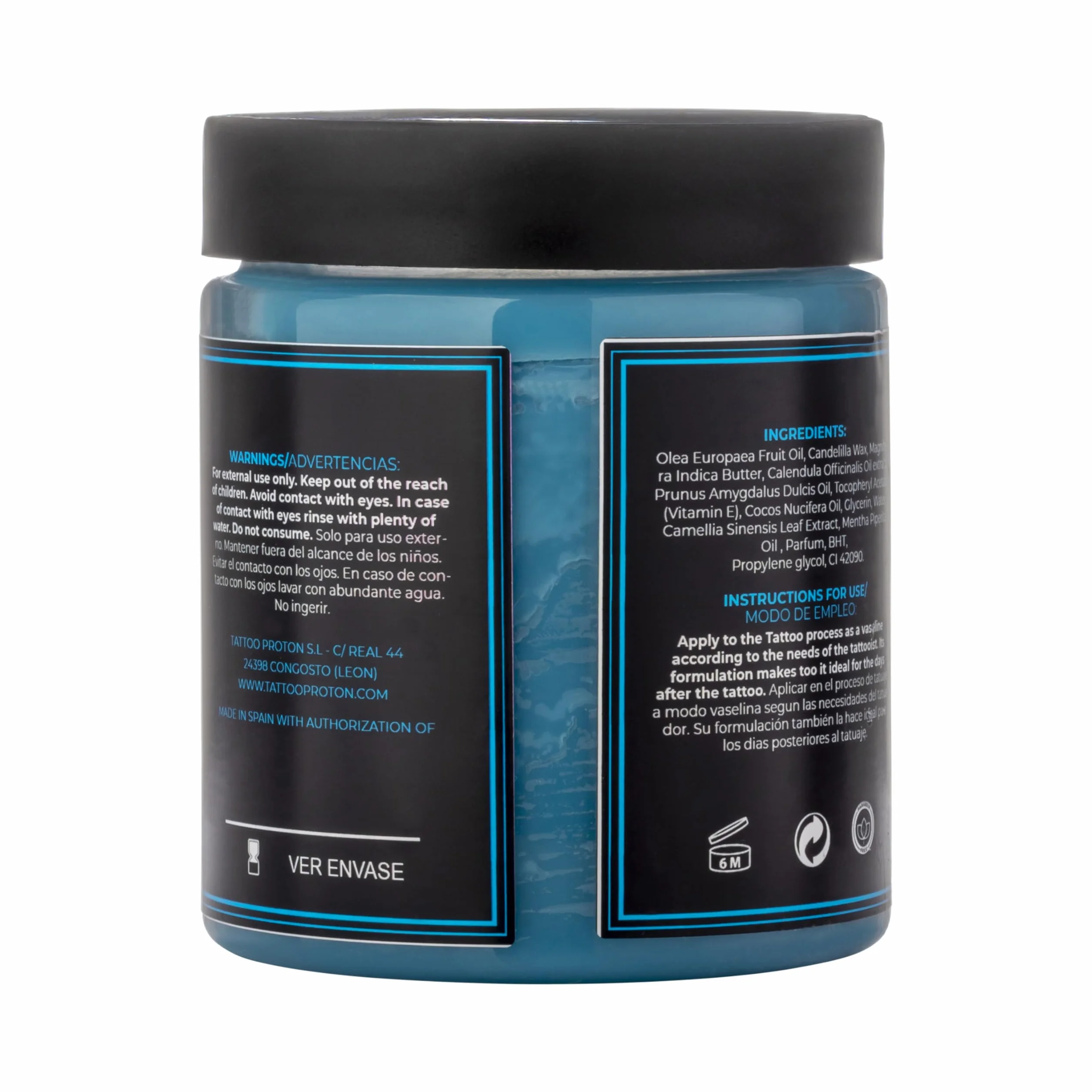 Proton - Colours Obsession - Tattoo Butter - Made by Nature - Blue - 250ml / 8.5 Oz. Crema para proceso tatuaje y curar. Azul