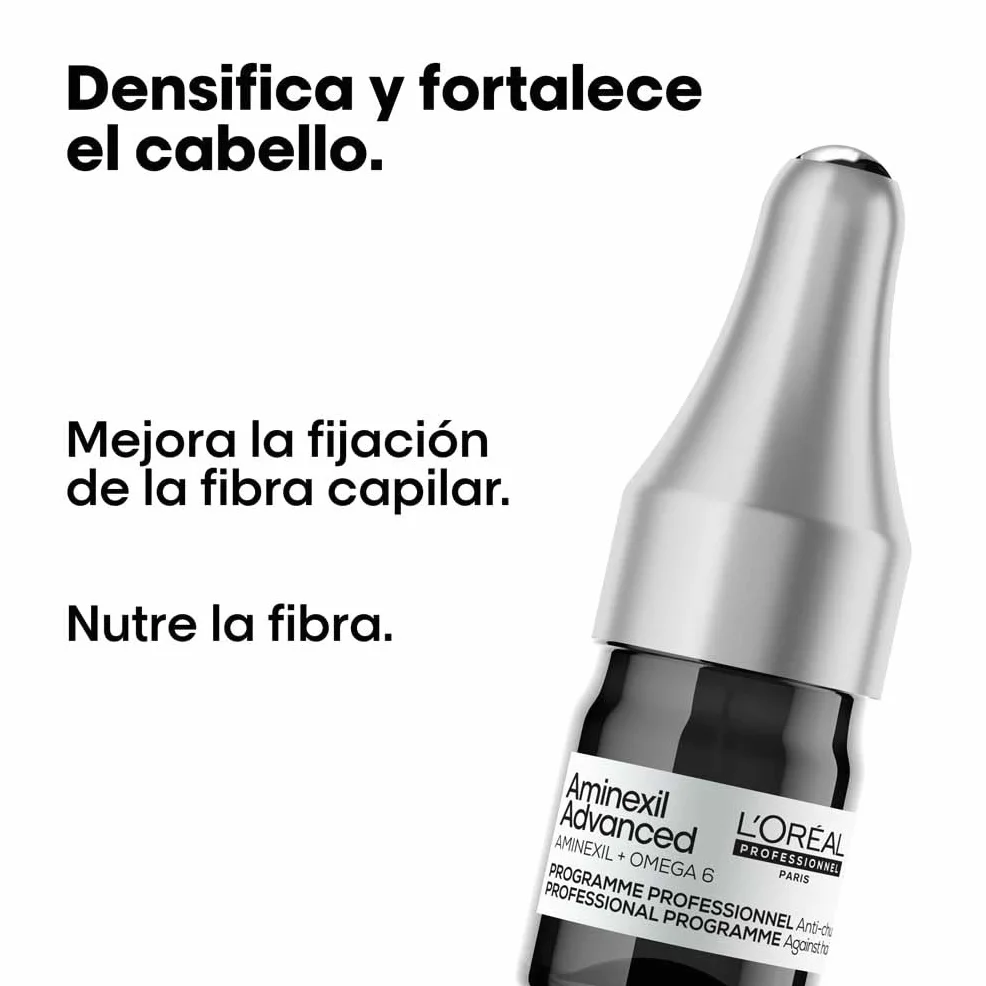 L’Oréal Professionnel Ampollas Enriquecidas con Activos Dermatológicos para Prevenir la Caída del Cabello, Aminexil Advanced, 42 x 6ml