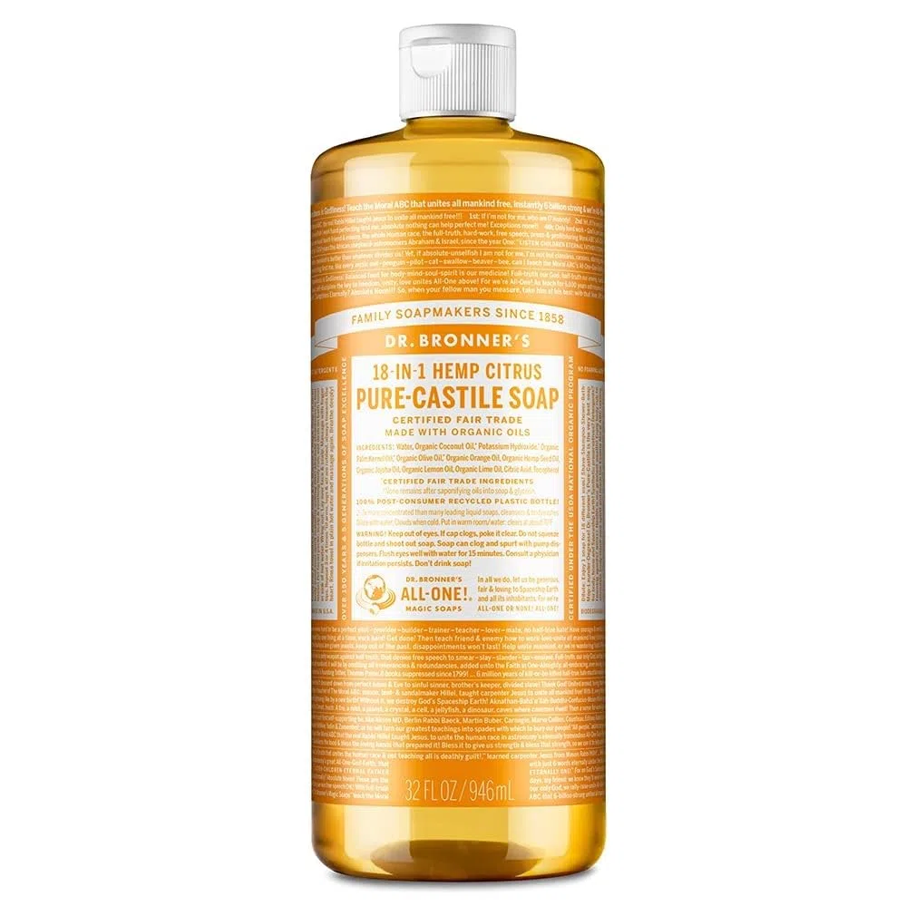 Dr Bronner's - Jabón líquido orgánico cítrico de castilla de 946 ml