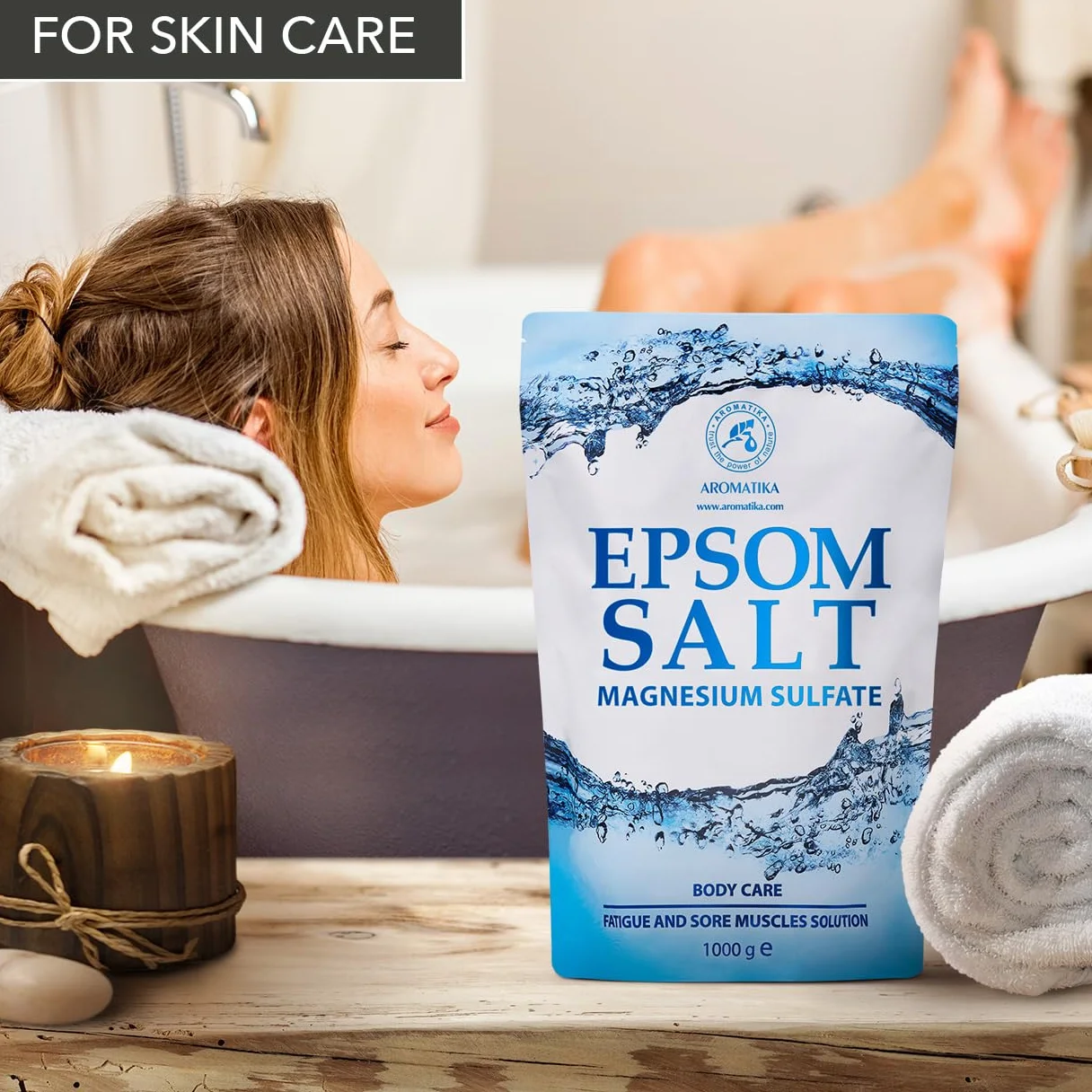 Epsom Sal de Baño 5kg - 100% Puro & Natural Epsom Sal - Sulfato de Magnesio Concentrado - Calmante y Alivia los Músculos Doloridos - Cuidado del Cuerpo - Buen Cuidado de Piel - Relajante Muscular
